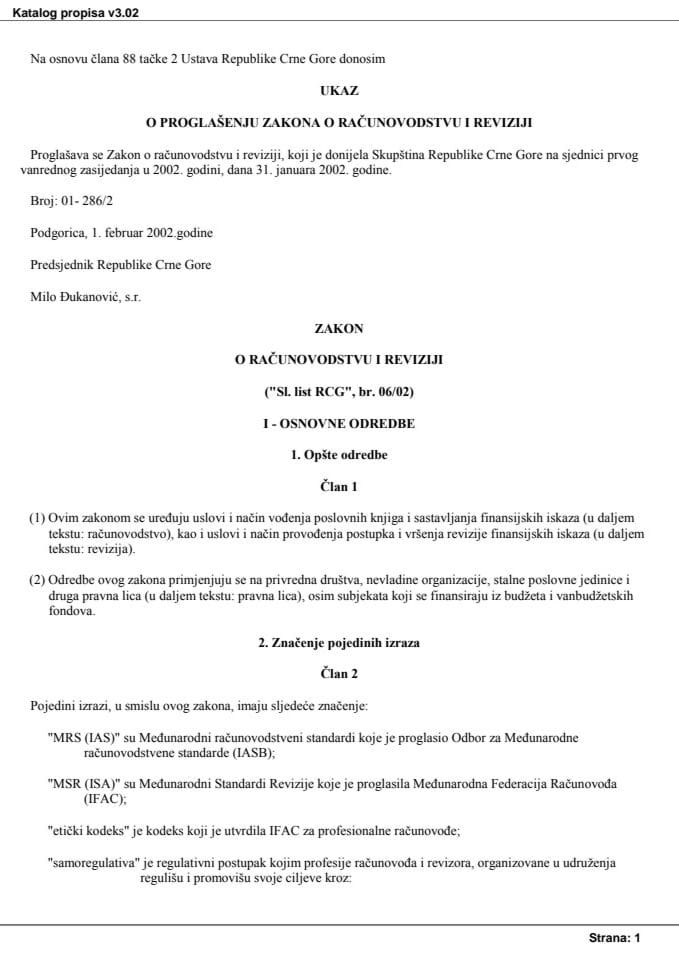 Zakon o računovodstvu i reviziji