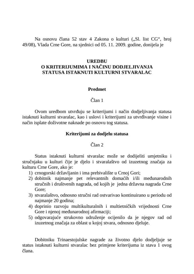 Izjava sekretara Ministarstva kulture, sporta i medija Toma Miljića nakon sjednice Vlade Crne Gore