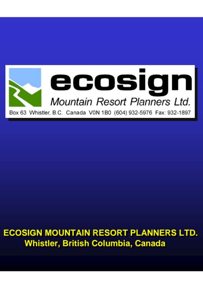 Prezentacija firme: ECOSIGN MOUNTAIN RESORT PLANNERS LTD.