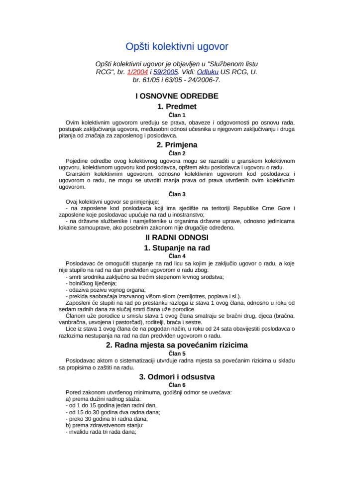 Opšti kolektivni ugovor