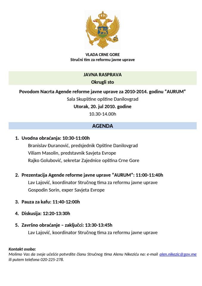 Agenda javne rasprave