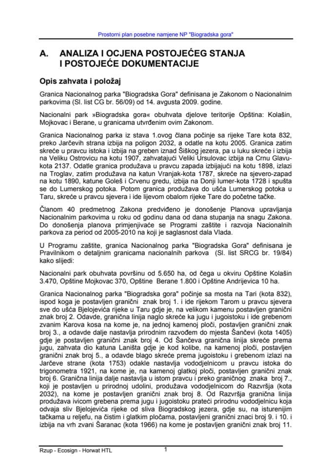 PPPN NP Biogradska gora predlog 24 NOVEMBAR 2010