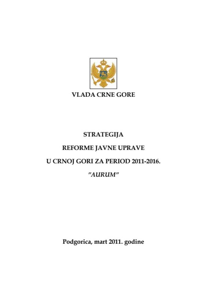 Strategija reforme javne uprave u Crnoj Gori za period 2011-2016.