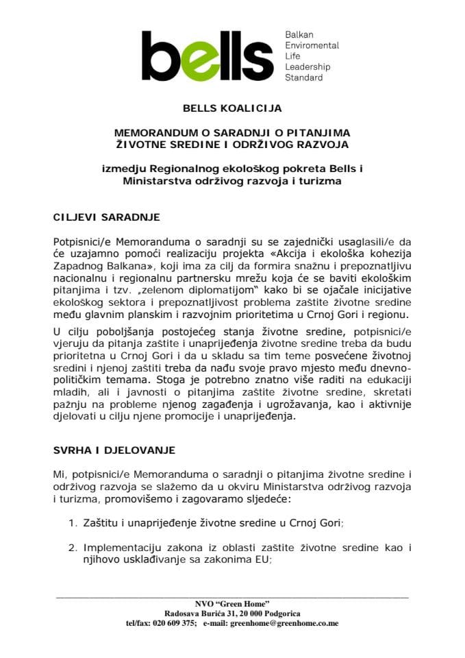 Memorandum_Agencija za zastitu zivotne sredine