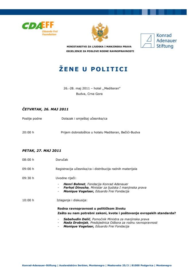 Program konferencije "Žene u politici"