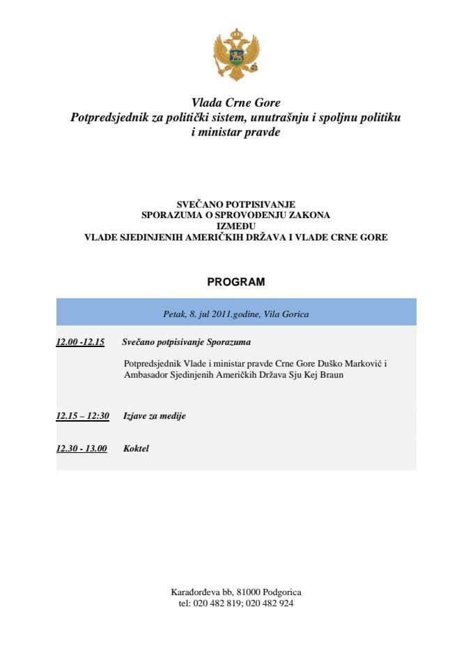 Program potpisivanja Sporazuma CG-SAD