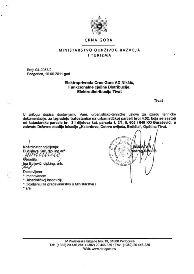 04_2957_2 Elektroprivreda Crne Gore AD Niksic, funkcionalne cjeline distribucije, Elektrodistribucija Tivat