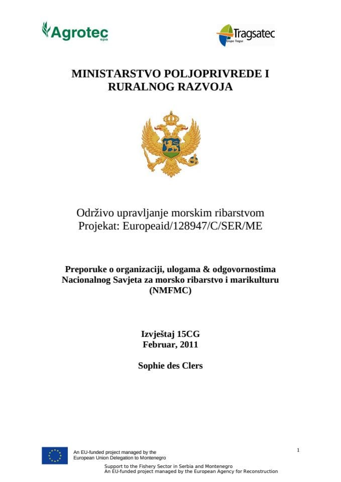 Formiranje Nacionalnog Savjeta za morsko ribarstvo i marikulturu