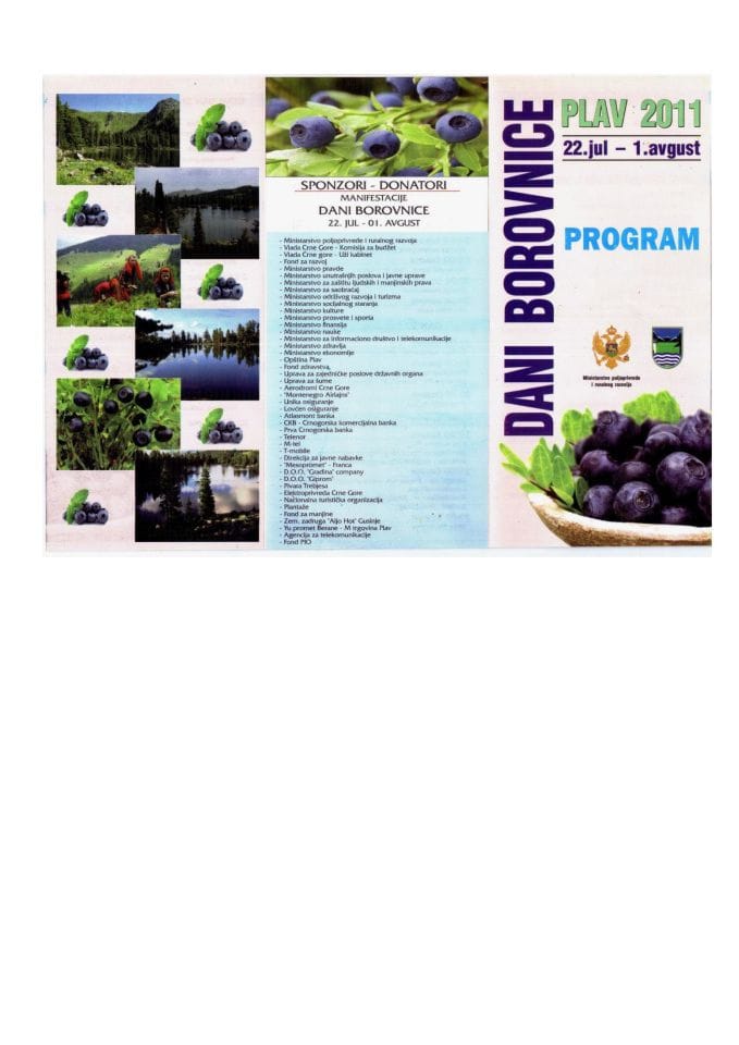 Program Dani Borovnice