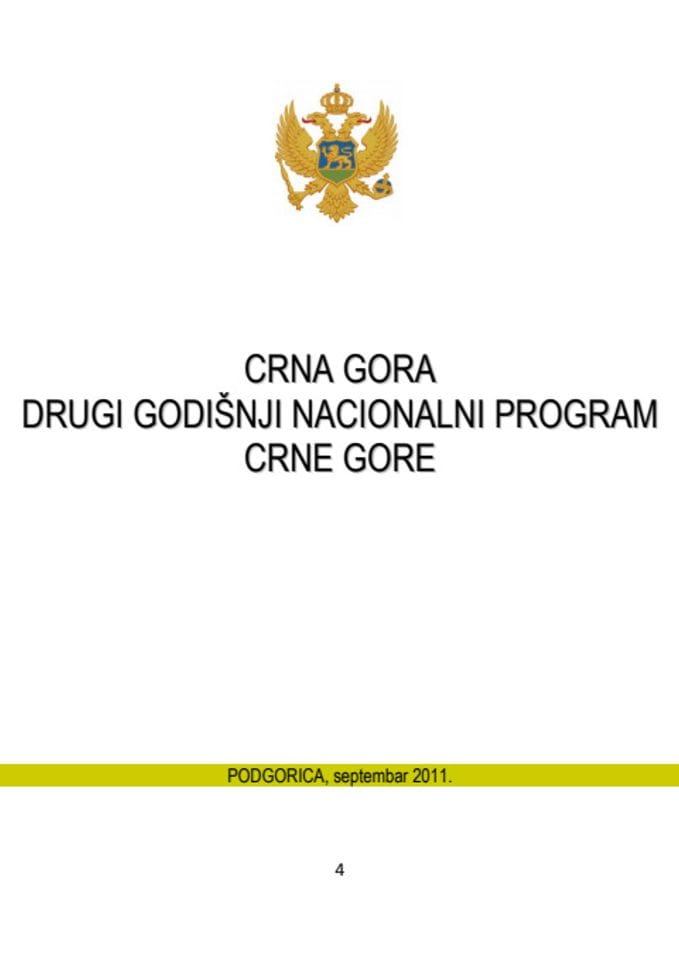 Drugi godišnji nacionalni program Crne Gore(ANP) u okviru Akcionog plana za članstvo (MAP)