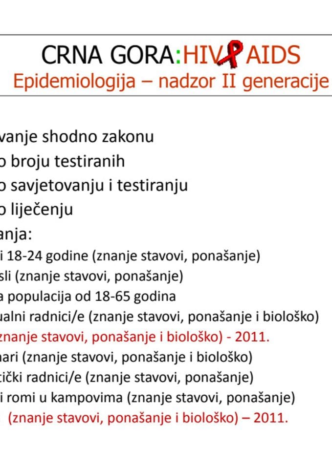 Prezentacija potpredsjednika Nacionalne komisije za HIV/AIDS i direktora Instituta za javno zdravlje Crne Gore Bobana Mugoše
