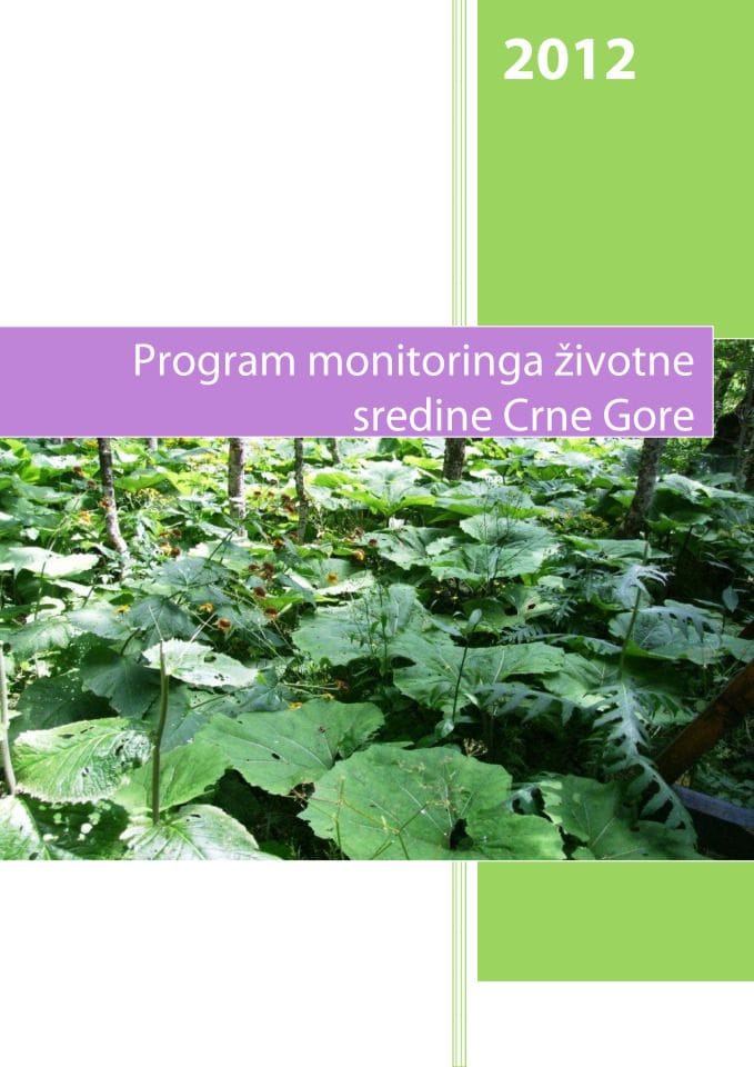 Predlog programa monitoringa životne sredine Crne Gore za 2012. godinu	