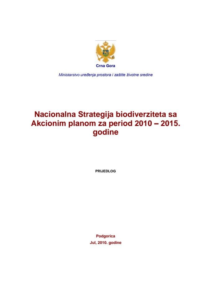 Nacionalna Strategija biodiverziteta sa Akcionim planom