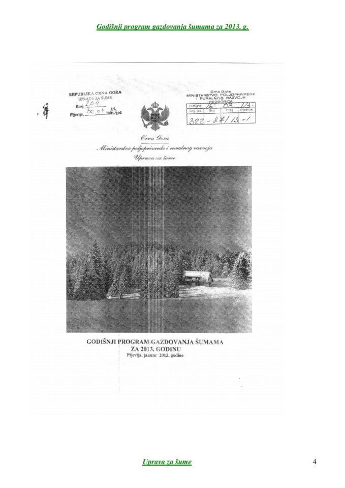 Predlog programa gazdovanja šumama za 2013. godinu