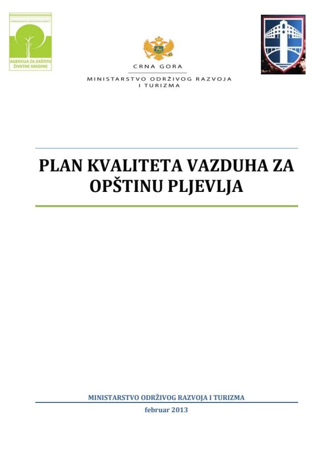 Plan kvaliteta vazduha za Opštinu Pljevlja