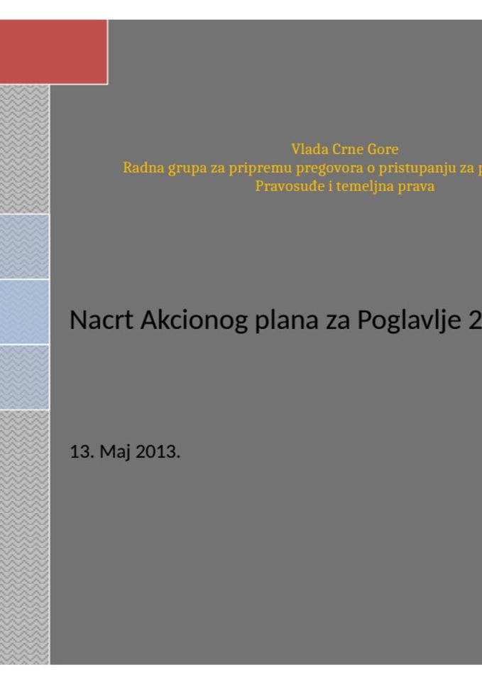 Nacrt akcionog plana za 23. pregovaračko poglavlje