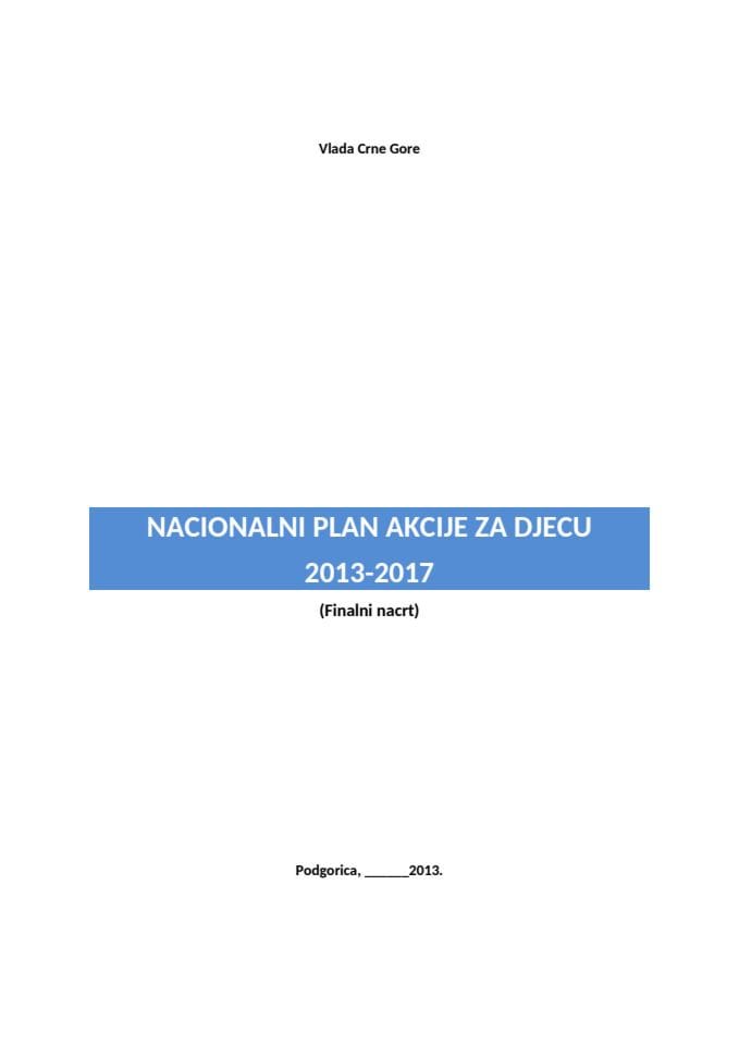 Nacionalni plan akcije za djecu