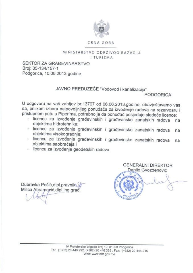 05-134-157-1 Javno preduzeće Vodovod i kanalizacija