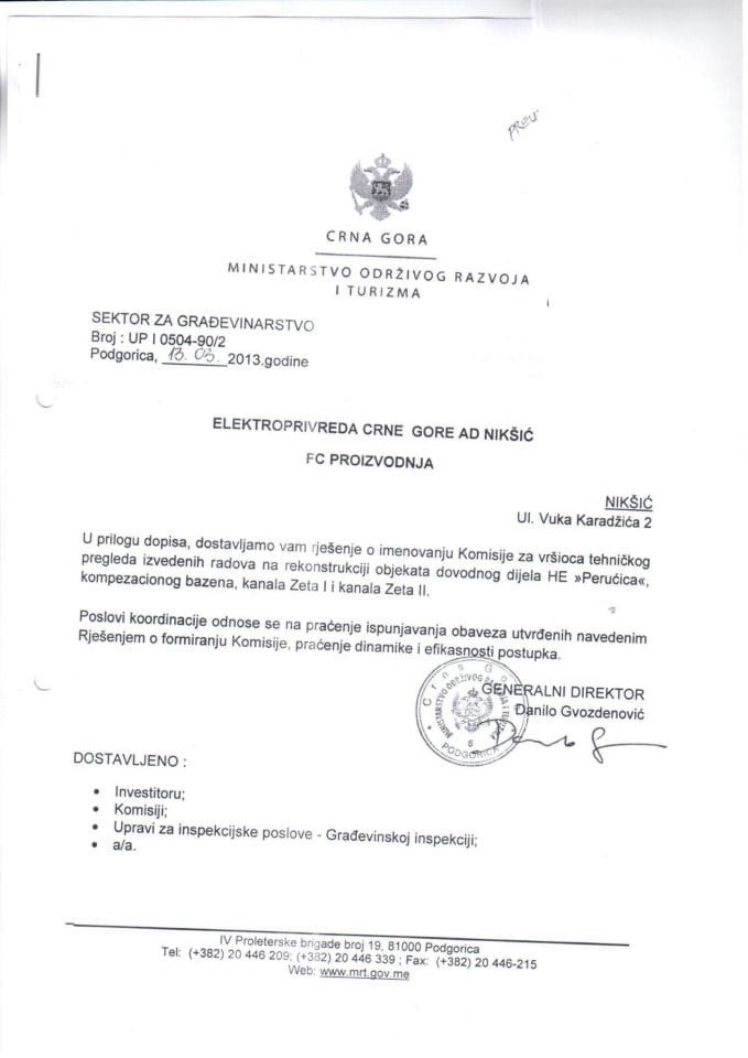 UPI 0504-90-2 Elektroprivreda Crne Gore ad Niksic