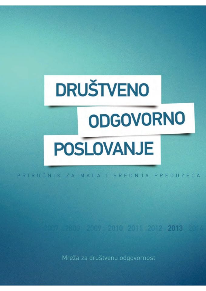 Priručnik za društveno odgovorno poslovanje malih i srednjih preduzeća