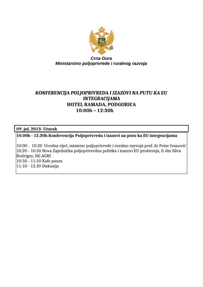 Agendu konferencije