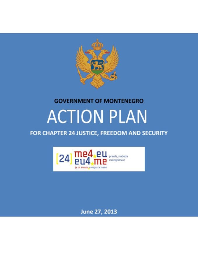 ACTION PLAN FOR CHAPTER 24 JUSTICE, FREEDOM AND SECURITY
