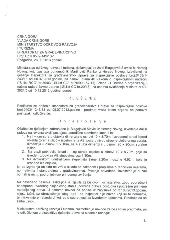 UP II 0502-149-13-1 Blagojevic Slavica