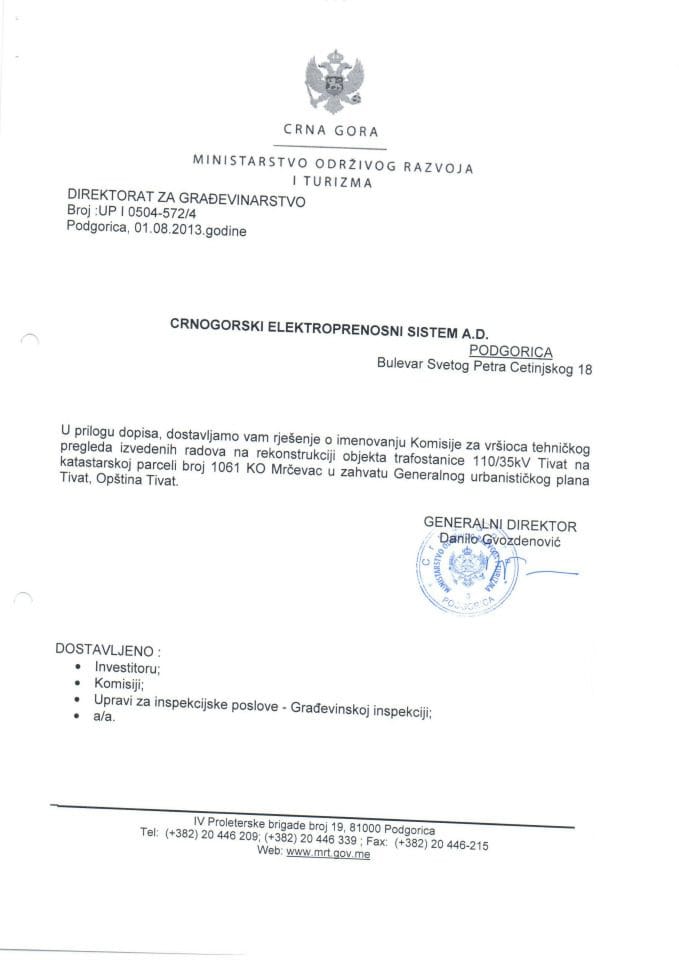 UPI 0504-472-4 Crnogorski elektroprenosni sistem ad