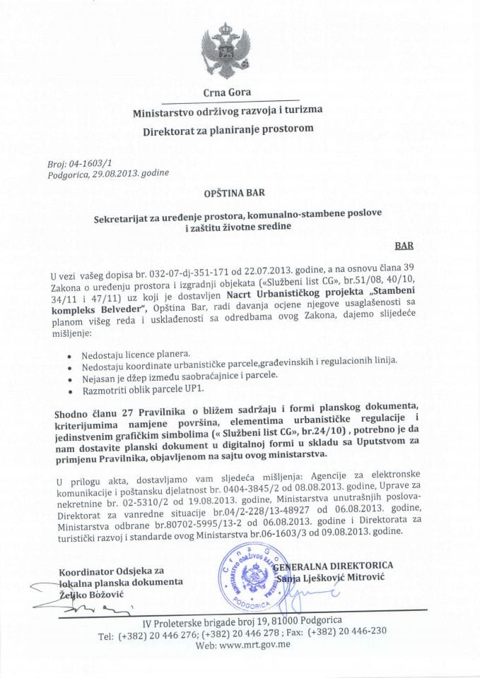 04_1603_1 MIŠLJENJE NA UP STAMBENI KOMPLEKS BELVEDER BAR