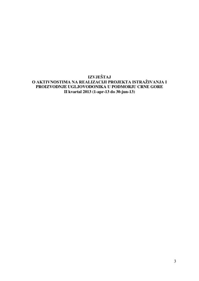 Извјештај о активностима на реализацији пројекта истраживања