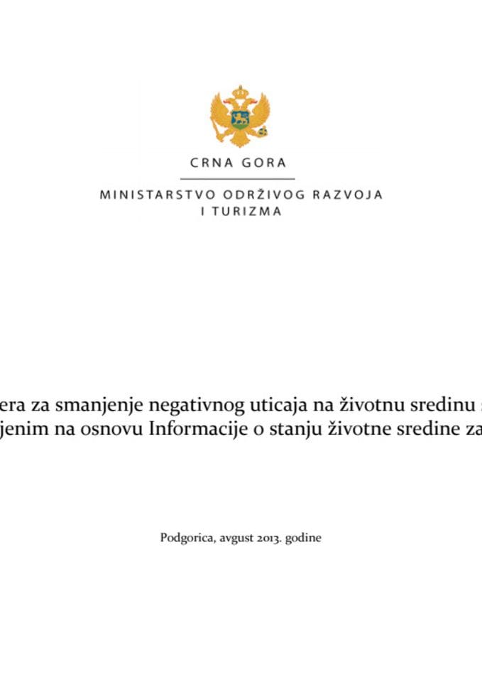 Prijedlog mjera za smanjenje negativnog uticaja na životnu sredinu s Akcionim planom