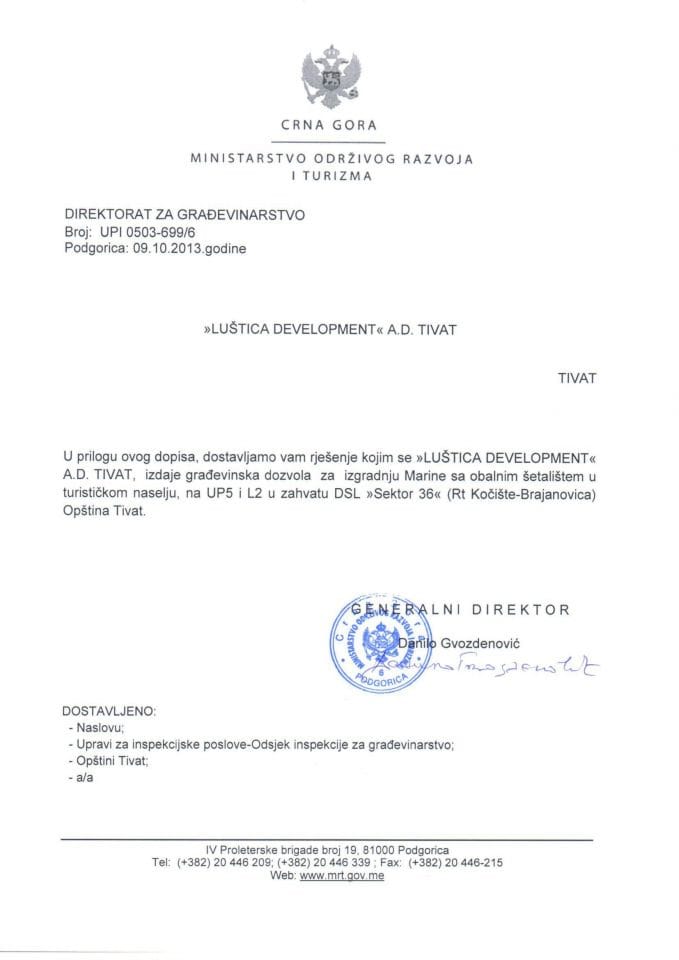 UPI 0503-699-6 Lustica Development ad