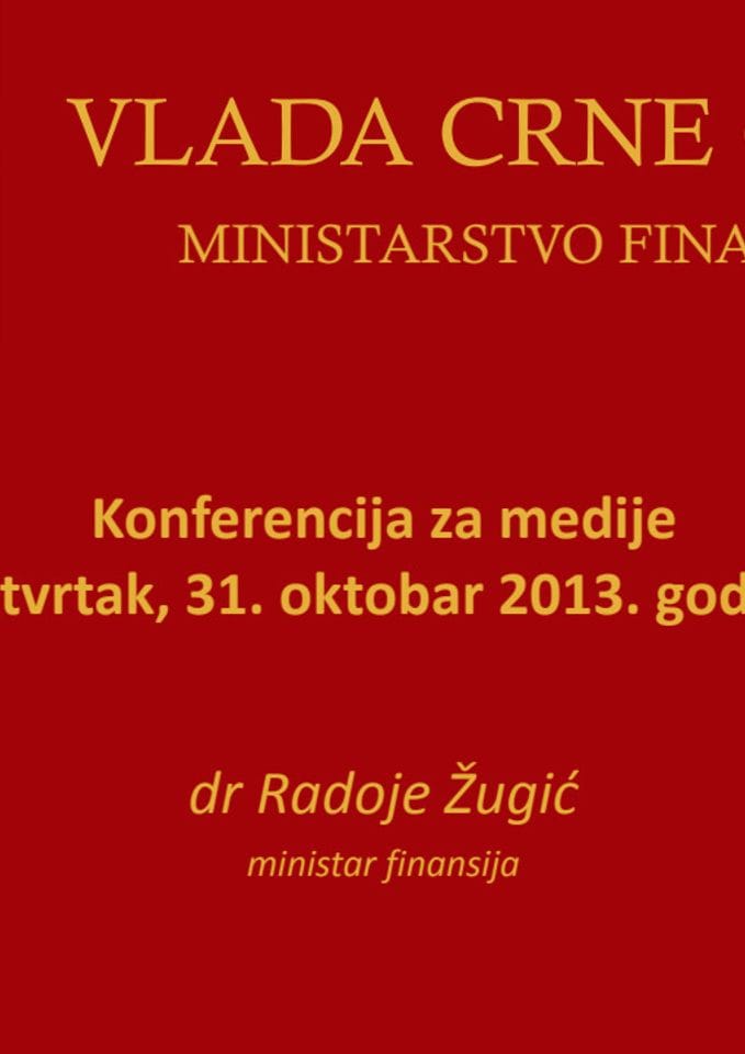 Презентација министра финансија Радоја Жугића након сједнице Владе