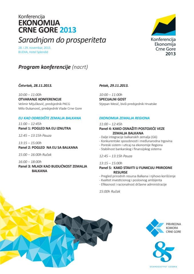 Ekonomija CG 2013 11 28 i 29 - konferencija - Program
