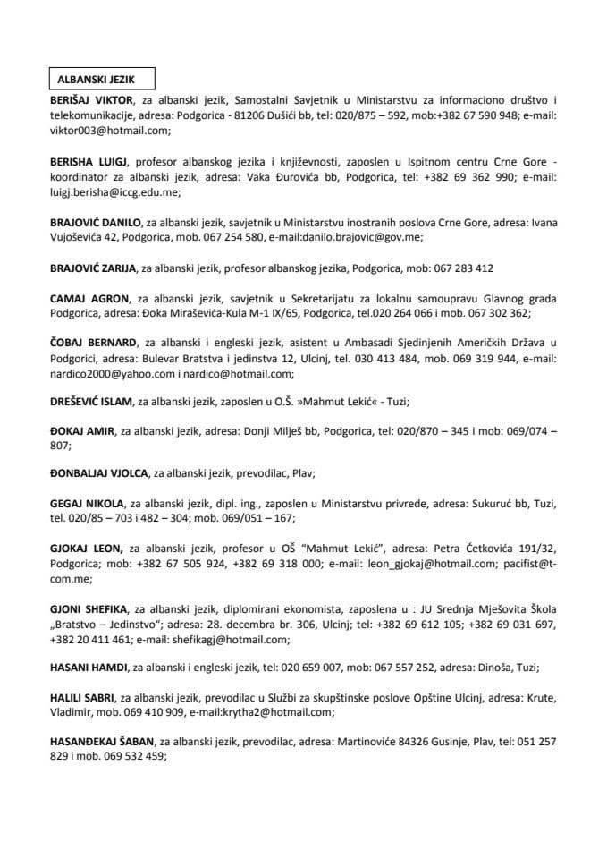 Sudski tumaci - spisak ažuriran 11. decembra 2013