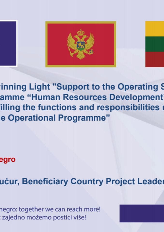 Ivana Sucur-Twinning Light Support to the Operatin