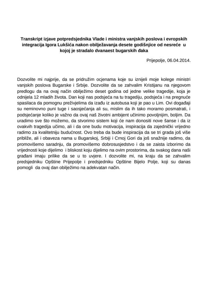 Luksic-komemoracija B.Polje