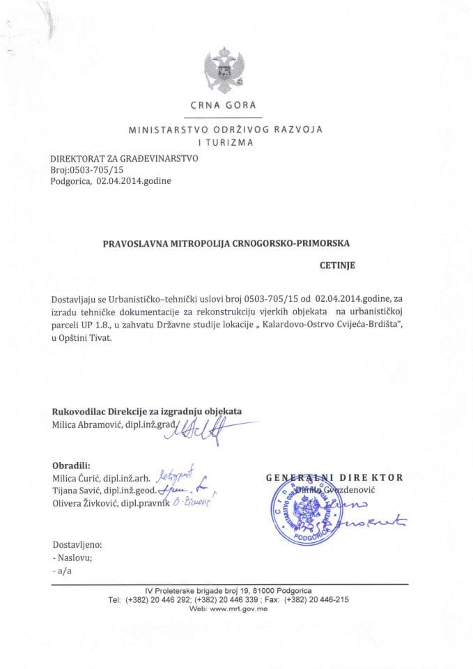 0503_705_15 Pravoslavna Mitropolija Crnogorsko primorska Cetinje