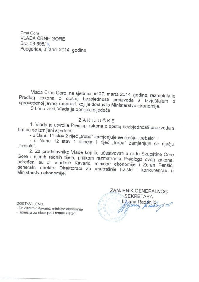 Zaključci opšta bezbjednost