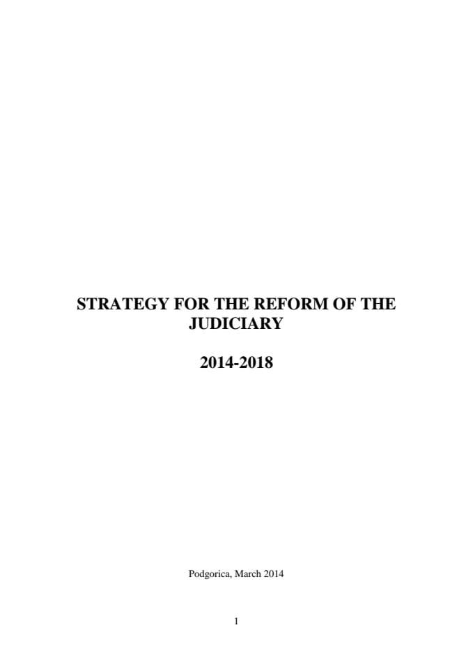 Strategy for the reform of the  judiciary