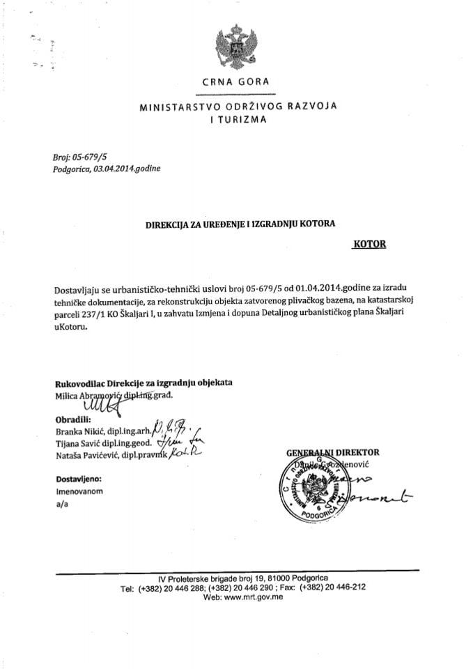 05_679_5 Direkcija za uredjenje i izgradnju Kotora