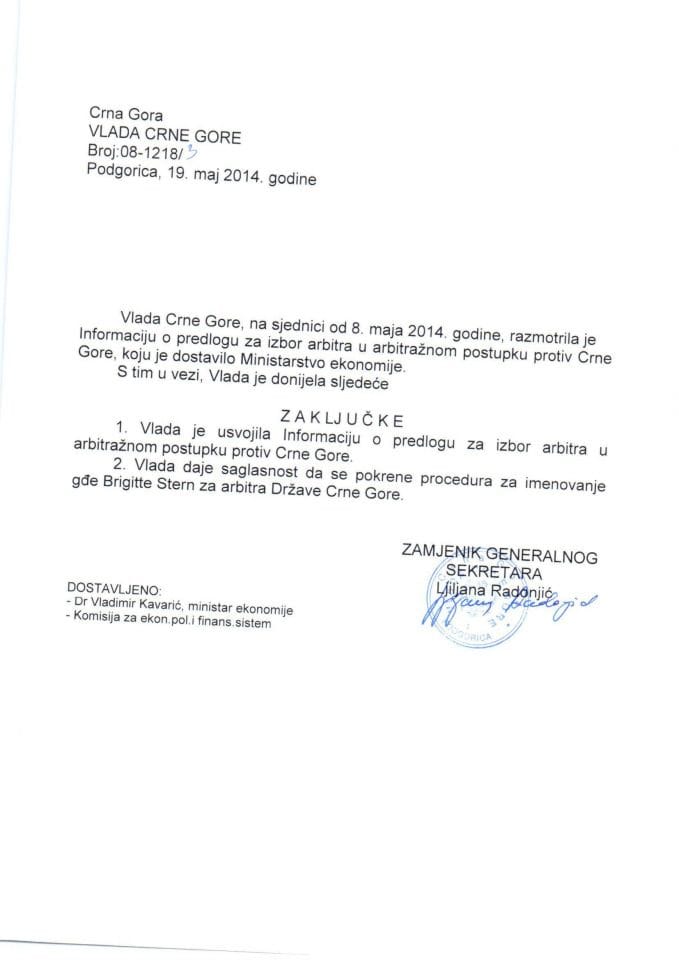 Zaključci arbitraža