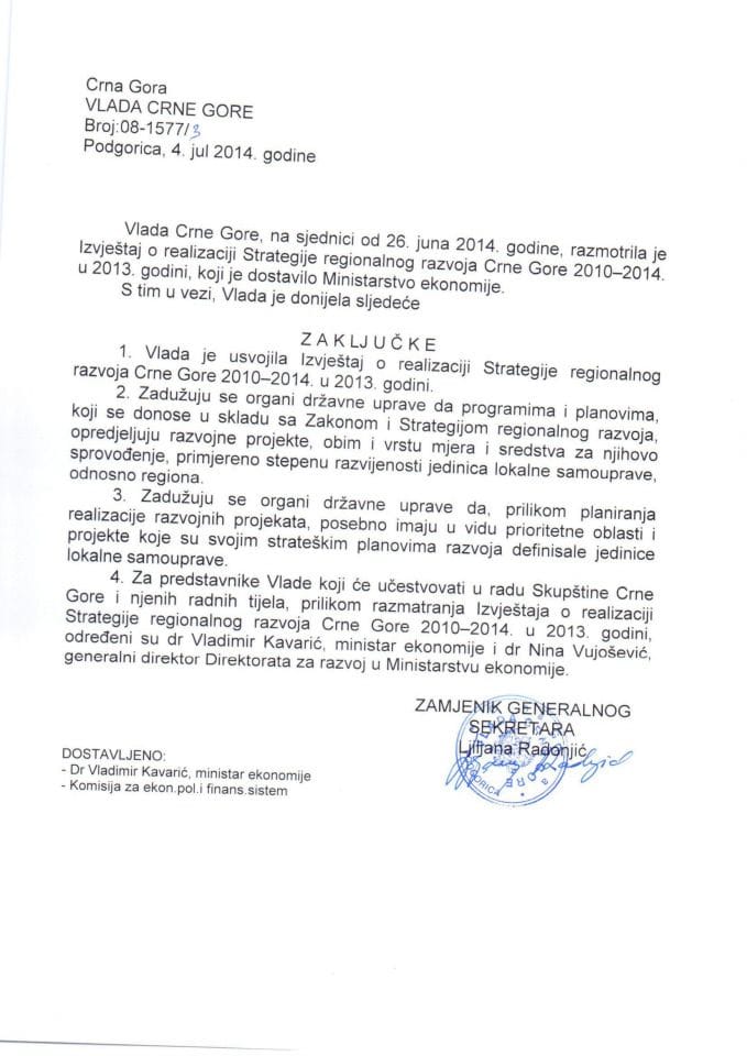 Zaključci izvjestaj rr