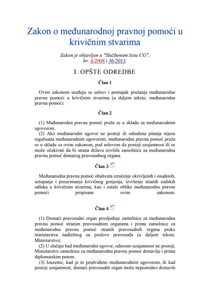 Закон о међународној правној помоћи у кривичним стварима