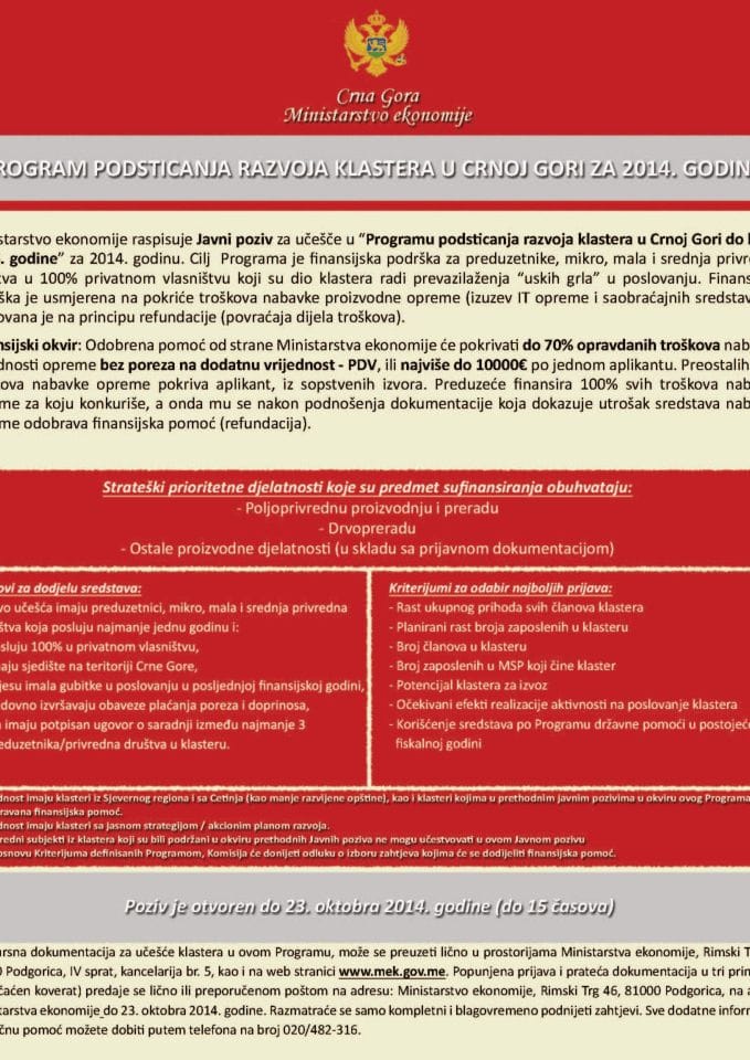 II Javni poziv u 2014. god.