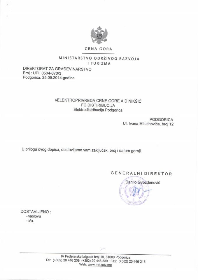 UPI 0504_670_3 Elektroprireda Crne Gore  ad Niksic