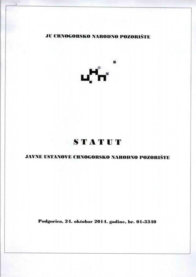 Statut Javne ustanove Crnogorsko narodno pozorište (za verifikaciju)