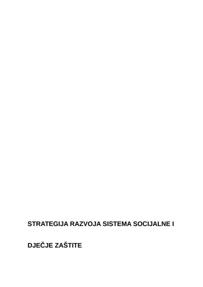 Strategija razvoja sistema socijalne i dječje zaštite za period 2013-2017