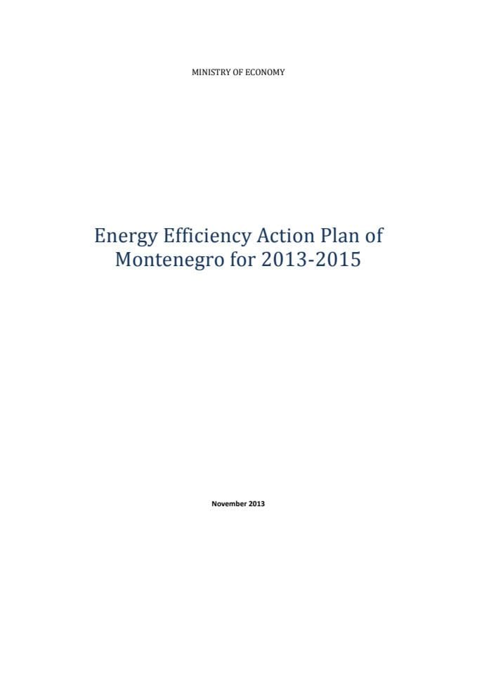 Energy Efficiency Action Plan for 2013-2015