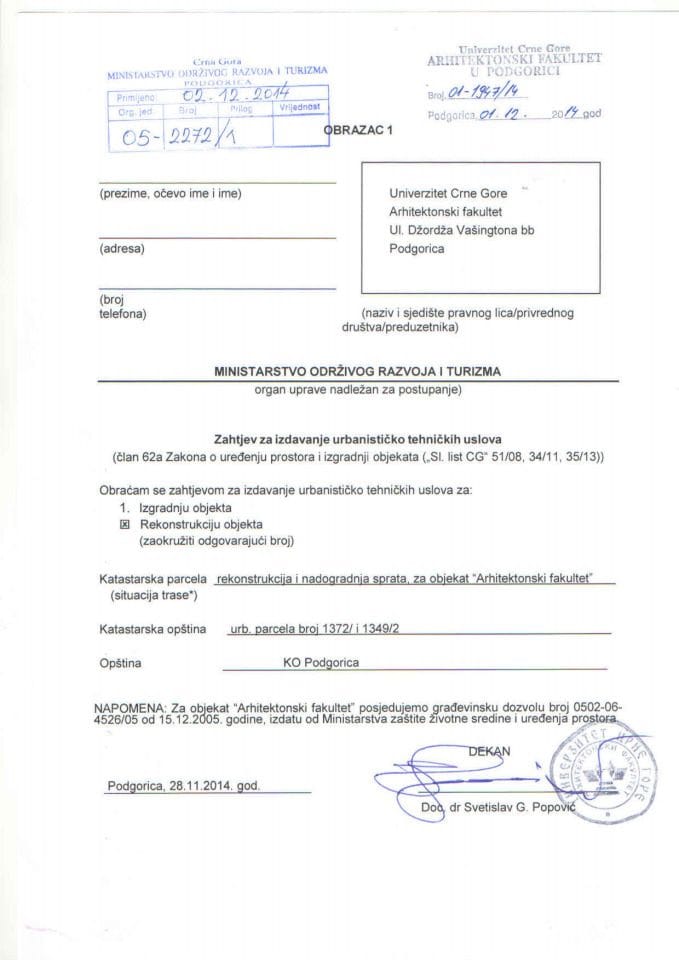 05_2272_1 Univerzitet Crne Gore Arhitektonski fakultet